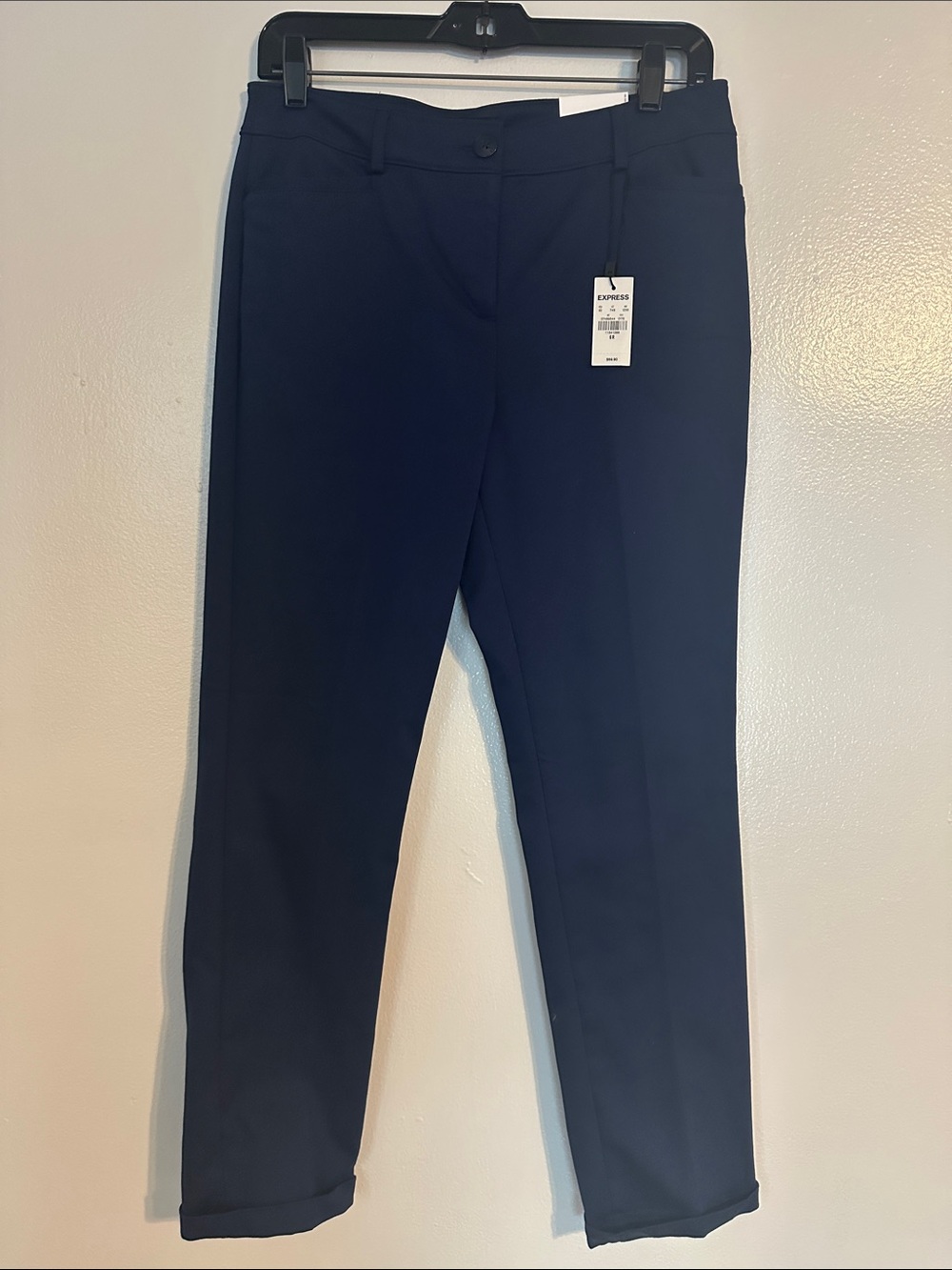 Express Women's Straight Leg Pants in Navy Blue